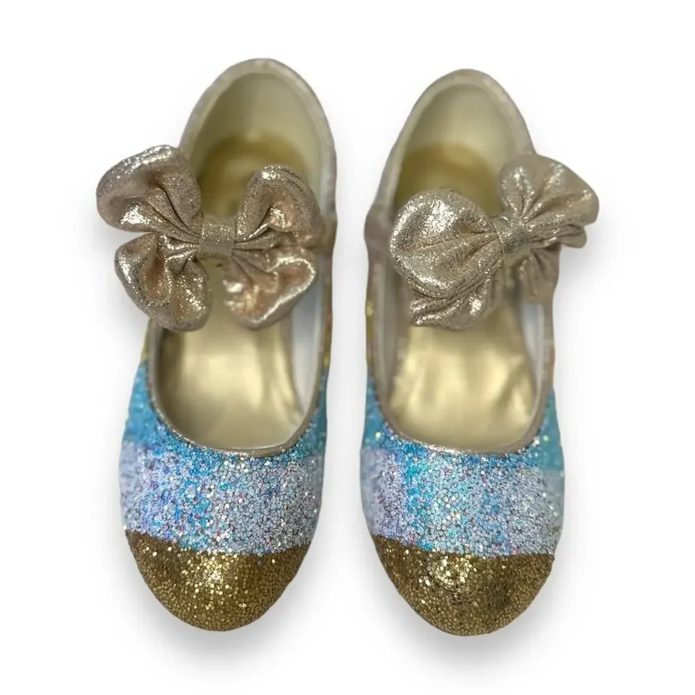 Girls Dress Up Princess Party Sparkle Shoes - Slip On Sparkle Shoes - Size 12k
